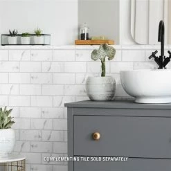 Promo β€οΈ Merola Tile Classico Carrara Glossy Pencil Bullnose 1.25" X 6" Ceramic Wall Trim Tile - 1 Tile π―