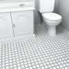 New 🤩 Merola Tile Metro Octagon Matte White W/White Dot 11-1/2" X 11-1/2" Porcelain Mosaic ❤️