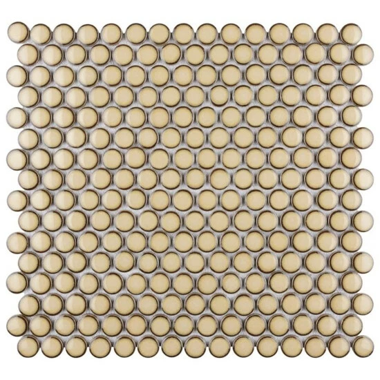 Coupon π Merola Tile Hudson Penny Round Caffe 12" X 12.63" Porcelain Mosaic Tile π - Image 2