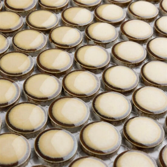 Coupon π Merola Tile Hudson Penny Round Caffe 12" X 12.63" Porcelain Mosaic Tile π - Image 5