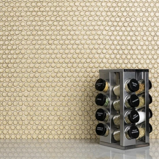 Coupon π Merola Tile Hudson Penny Round Caffe 12" X 12.63" Porcelain Mosaic Tile π - Image 7