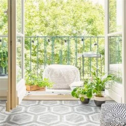 Best Sale 🧨 Merola Tile BioTech Bardiglio Hex Deco 11" X 13" Porcelain Floor And Wall Tile ⭐