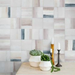 Outlet 🤩 Merola Tile Matter Canvas Bone Blue 6" X 6" Porcelain Floor And Wall Tile - Case (25 Tiles) - Case (25 Tiles) 👏