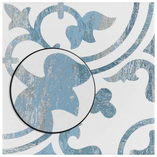 Brand new π Merola Tile Cassis Arte Blue 9.75" X 9.75" Porcelain Floor And Wall Tile π - Image 3