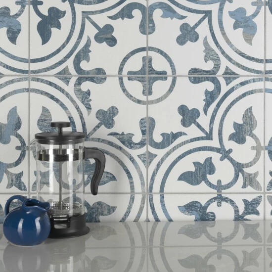 Brand new π Merola Tile Cassis Arte Blue 9.75" X 9.75" Porcelain Floor And Wall Tile π - Image 8