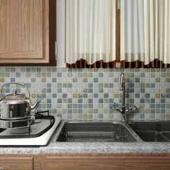 New ⭐ Merola Tile Crag Square Multi Grey 11.75" X 11.75" X 11 Mm Slate Mosaic Tile 🛒