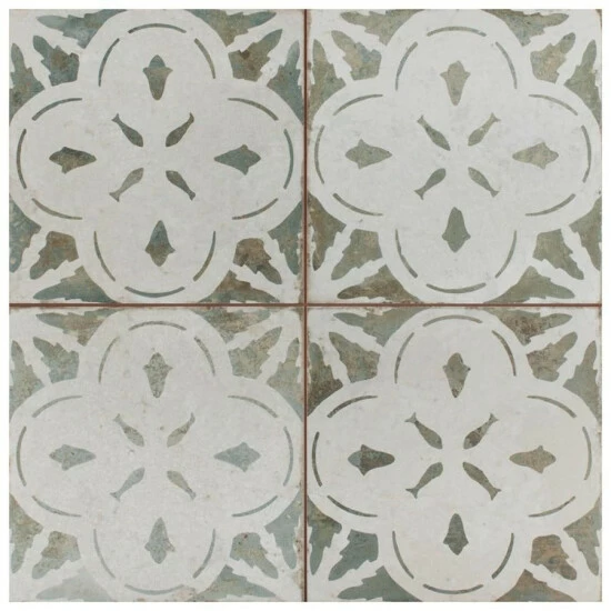 Best reviews of π Merola Tile Kings Aurora Encaustic 17.63" X 17.63" Sage Ceramic Floor And Wall Tile π₯° - Image 2