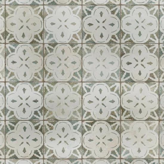 Best reviews of π Merola Tile Kings Aurora Encaustic 17.63" X 17.63" Sage Ceramic Floor And Wall Tile π₯° - Image 6