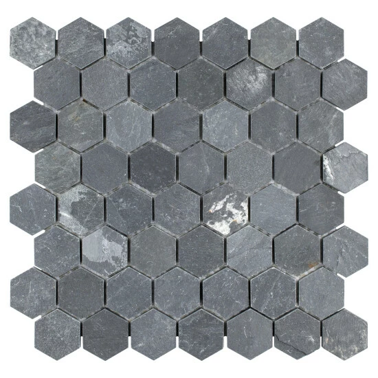 Best Pirce β Merola Tile Crag Hexagon Black 11.13" X 11.13" Slate Mosaic Tile π - Image 2