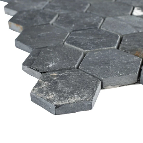 Best Pirce β Merola Tile Crag Hexagon Black 11.13" X 11.13" Slate Mosaic Tile π - Image 6