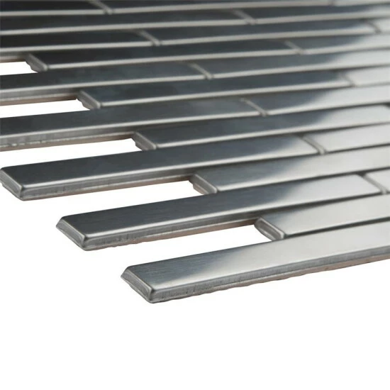 Deals π Merola Tile Meta Brick 11.75" X 12" Stainless Steel Metal Over Ceramic Mosaic Tile π― - Image 3