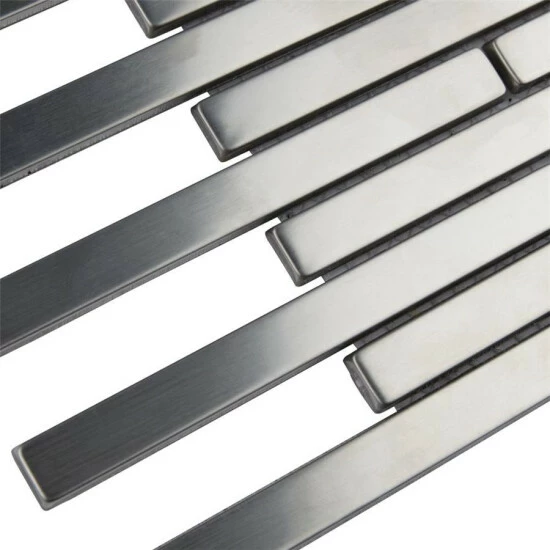 Deals π Merola Tile Meta Brick 11.75" X 12" Stainless Steel Metal Over Ceramic Mosaic Tile π― - Image 4