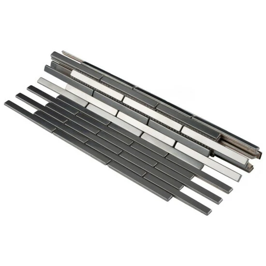 Deals π Merola Tile Meta Brick 11.75" X 12" Stainless Steel Metal Over Ceramic Mosaic Tile π― - Image 5