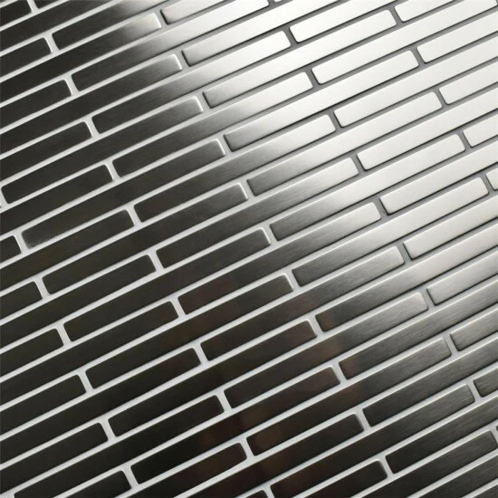 Deals π Merola Tile Meta Brick 11.75" X 12" Stainless Steel Metal Over Ceramic Mosaic Tile π― - Image 7