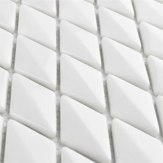 Cheap π€© Merola Tile Expressions Beveled Diamond White 1.63" X 12" Glass Mosaic Tile π₯ - Image 5