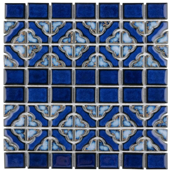 Buy β Merola Tile Tower Cobalt Delta 12" X 12.5" Porcelain Mosaic Tile π - Image 2
