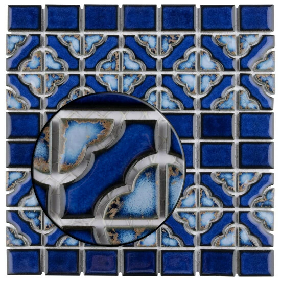Buy β Merola Tile Tower Cobalt Delta 12" X 12.5" Porcelain Mosaic Tile π - Image 3
