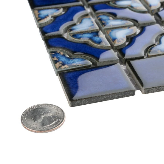 Buy β Merola Tile Tower Cobalt Delta 12" X 12.5" Porcelain Mosaic Tile π - Image 4