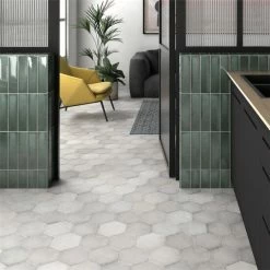 Promo ⌛ Merola Tile Heritage Hex Snow 7" X 8" Porcelain Floor And Wall Tile 🔔