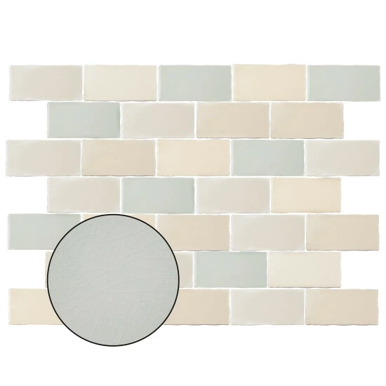 Best Sale π― Merola Tile Antic Craquelle Mix 3" X 6" Ceramic Subway Wall Tile π₯ - Image 3