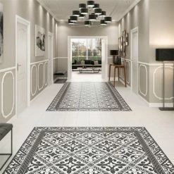 Budget 👏 Merola Tile Majestic Orleans Cenefa Black Encaustic 9.75" X 9.75" Porcelain Floor And Wall Border Tile - (1 Tile) 🔔