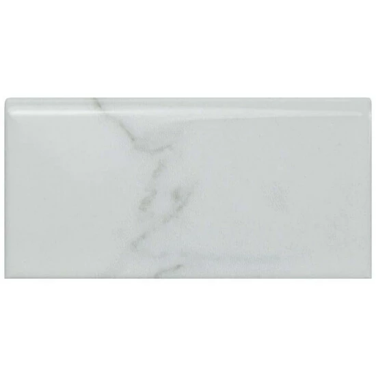 Cheap π Merola Tile Classico Carrara Glossy Bullnose 3" X 6" Ceramic Subway Wall Trim Tile - 1 Tile π₯° - Image 2
