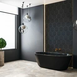 Brand new ⭐ Merola Tile Apini Hex Matte Black 9" X 11" Porcelain Floor And Wall Tile 🧨