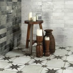 Buy 🧨 Merola Tile Kings Star Ara Nero 17.63" X 17.63" Ceramic Floor And Wall Tile ⌛
