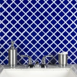 Brand new ⌛ Merola Tile Hudson Tangier Cobalt Blue 12.38" X 12.5" Porcelain Mosaic Tile 🔥