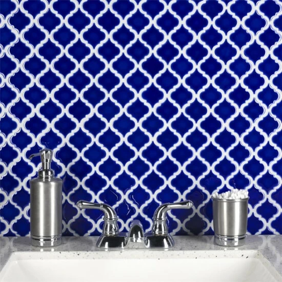 Brand new β Merola Tile Hudson Tangier Cobalt Blue 12.38" X 12.5" Porcelain Mosaic Tile π₯