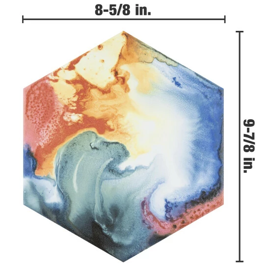 Best Pirce π₯ Merola Tile Raktion Decor Hex 8-5/8" X 9-7/8" Porcelain Floor And Wall Tile - Case (25 Tiles) β - Image 6