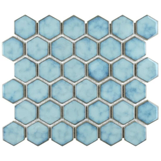 Hot Sale π Merola Tile Hudson Due 2" Hex 12.5"x 11.25" Marine Porcelain Mosaic Tile π 2 Hot Sale π Merola Tile Hudson Due 2" Hex 12.5"x 11.25" Marine Porcelain Mosaic Tile π - Image 2