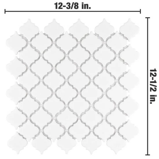 Promo 𧨠Merola Tile Hudson Tangier Glossy White 12.38" X 12.5" Porcelain Mosaic Tile π - Image 4