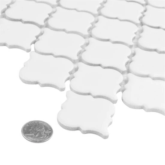 Promo 𧨠Merola Tile Hudson Tangier Glossy White 12.38" X 12.5" Porcelain Mosaic Tile π - Image 5