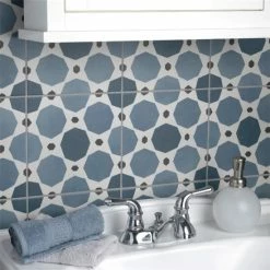 Best deal 👏 Merola Tile Caprice Colours Sapphire Encaustic 7.86" X 7.86" Porcelain Floor And Wall Tile 👏