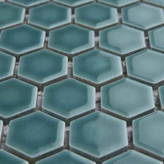 Cheapest βοΈ Merola Tile Tribeca 1" Hex Jade 10.25" X 11.86" X 6mm Porcelain Mosaic Tile π - Image 6