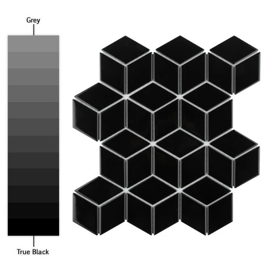 Cheapest π Merola Tile Metro Rhombus Glossy Black 10.5" X 12.13" Porcelain Mosaic Tile π - Image 3