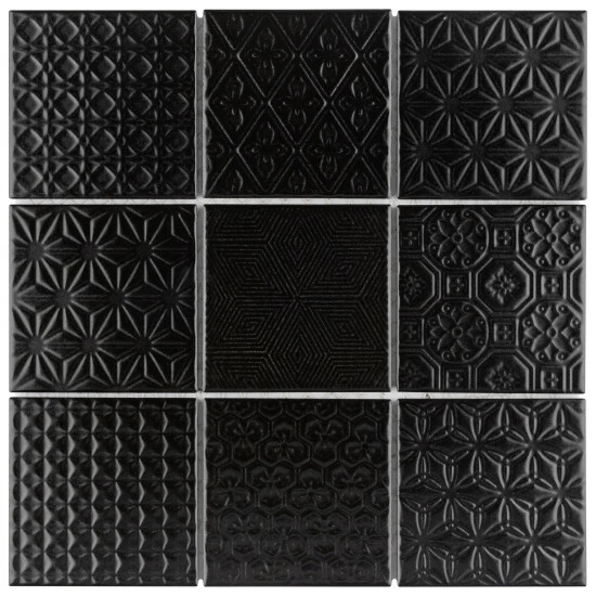 Coupon π€© Merola Tile Spirit Black 1.63" X 1.63" Porcelain Mosaic Tile π - Image 2