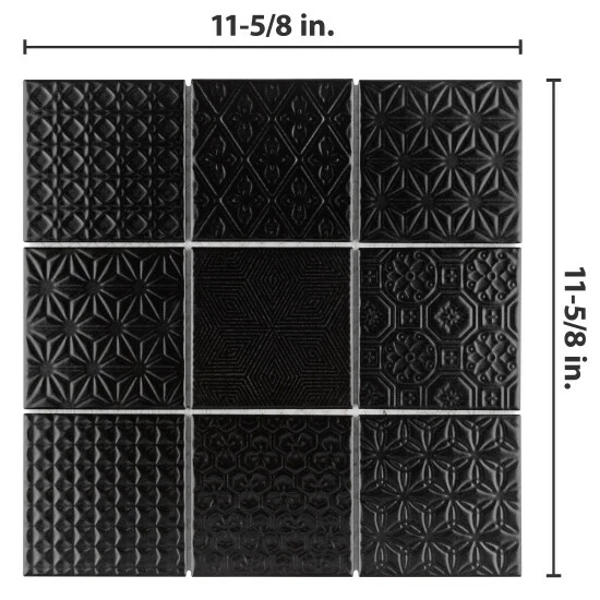 Coupon π€© Merola Tile Spirit Black 1.63" X 1.63" Porcelain Mosaic Tile π - Image 6