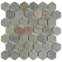 Best deal 😍 Merola Tile Crag Hexagon Multi Slate 12" X 12-1/4" Natural Stone Mosaic Tile - Case (10 Tiles) 🌟