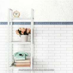 Best Pirce 😀 Merola Tile Captain Riptide Glacier Blue 2" X 7-7/8" Ceramic Wall Tile - Case (32 Tiles) - Case (32 Tiles) 🌟