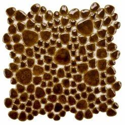 Budget 😍 Merola Tile Pebble Mahogany 11" X 11" Porcelain Mosaic Tile ✔️