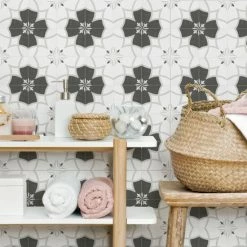 Best Pirce ✨ Merola Tile Twenties Crest Mini 4" X 4" Ceramic Floor And Wall Tile ⭐