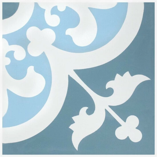 New π€© Merola Tile Cemento Empress Ocean Encaustic 7.86" X 7.86" Cement Handmade Floor And Wall Tile - Case (12 Tiles) π - Image 2
