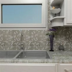 Top 10 😀 Merola Tile Alloy Penny Round 11.86" X 11.86" Stainless Steel Metal Over Porcelain Mosaic Tile 😉