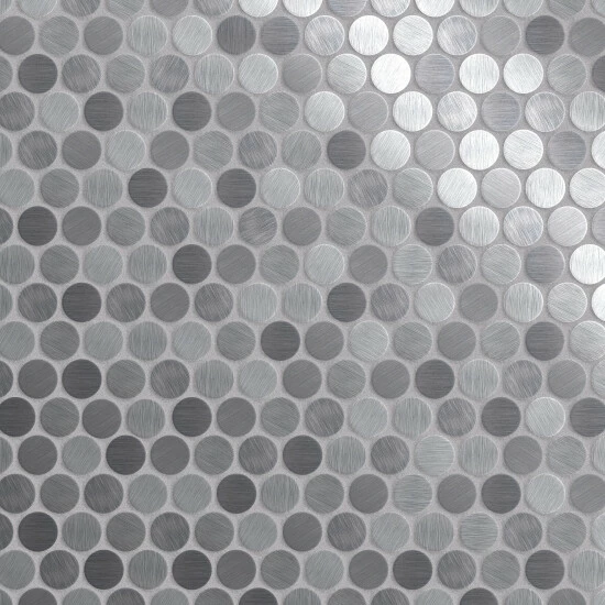 Top 10 π Merola Tile Alloy Penny Round 11.86" X 11.86" Stainless Steel Metal Over Porcelain Mosaic Tile π - Image 2