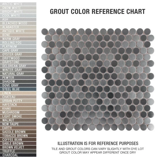 Top 10 π Merola Tile Alloy Penny Round 11.86" X 11.86" Stainless Steel Metal Over Porcelain Mosaic Tile π - Image 4