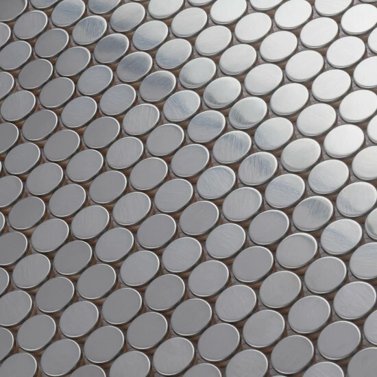 Top 10 π Merola Tile Alloy Penny Round 11.86" X 11.86" Stainless Steel Metal Over Porcelain Mosaic Tile π - Image 7