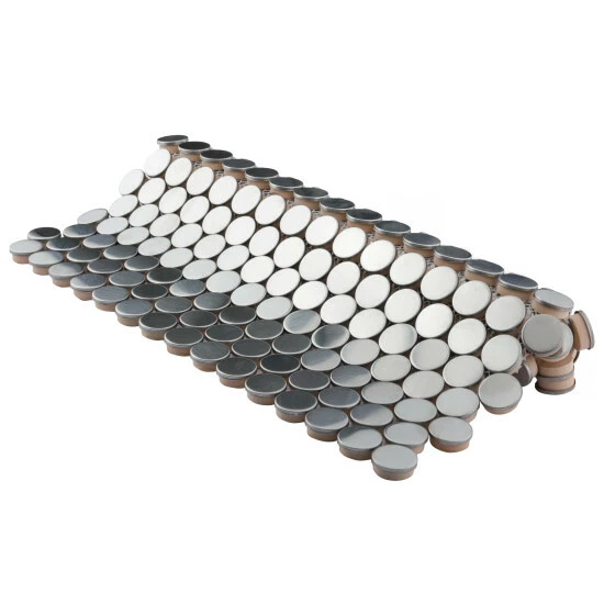 Top 10 π Merola Tile Alloy Penny Round 11.86" X 11.86" Stainless Steel Metal Over Porcelain Mosaic Tile π - Image 8