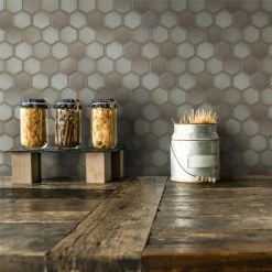 Deals 🎁 Merola Tile Hudson 2" Due Hex Dove Grey 12.5" X11.25" Porcelain Mosaic 😉